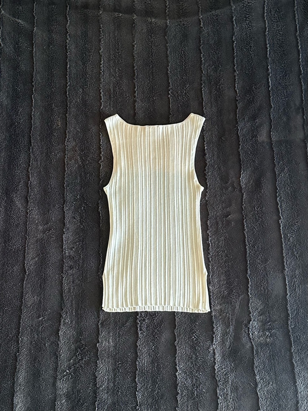 Dynamite Cream Ribbed Boat Neck Tank - Picture 2 of 5